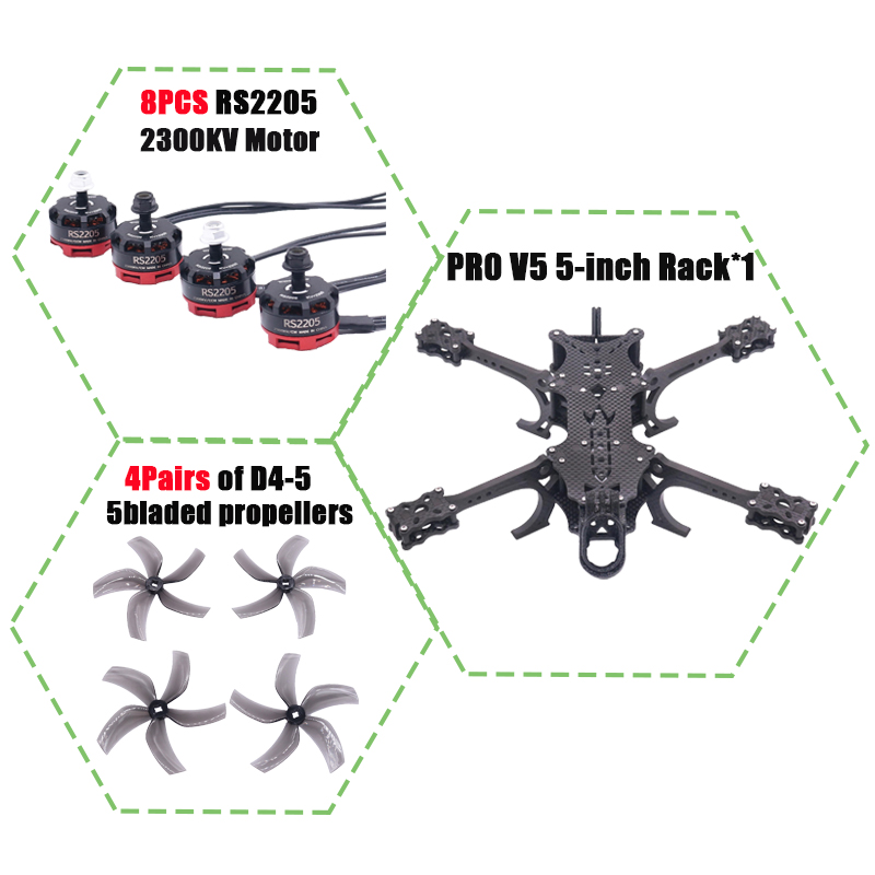 B-CUBE PRO V5 5 pulgadas FPV D - Drone Kit Octocopter reseña y precio